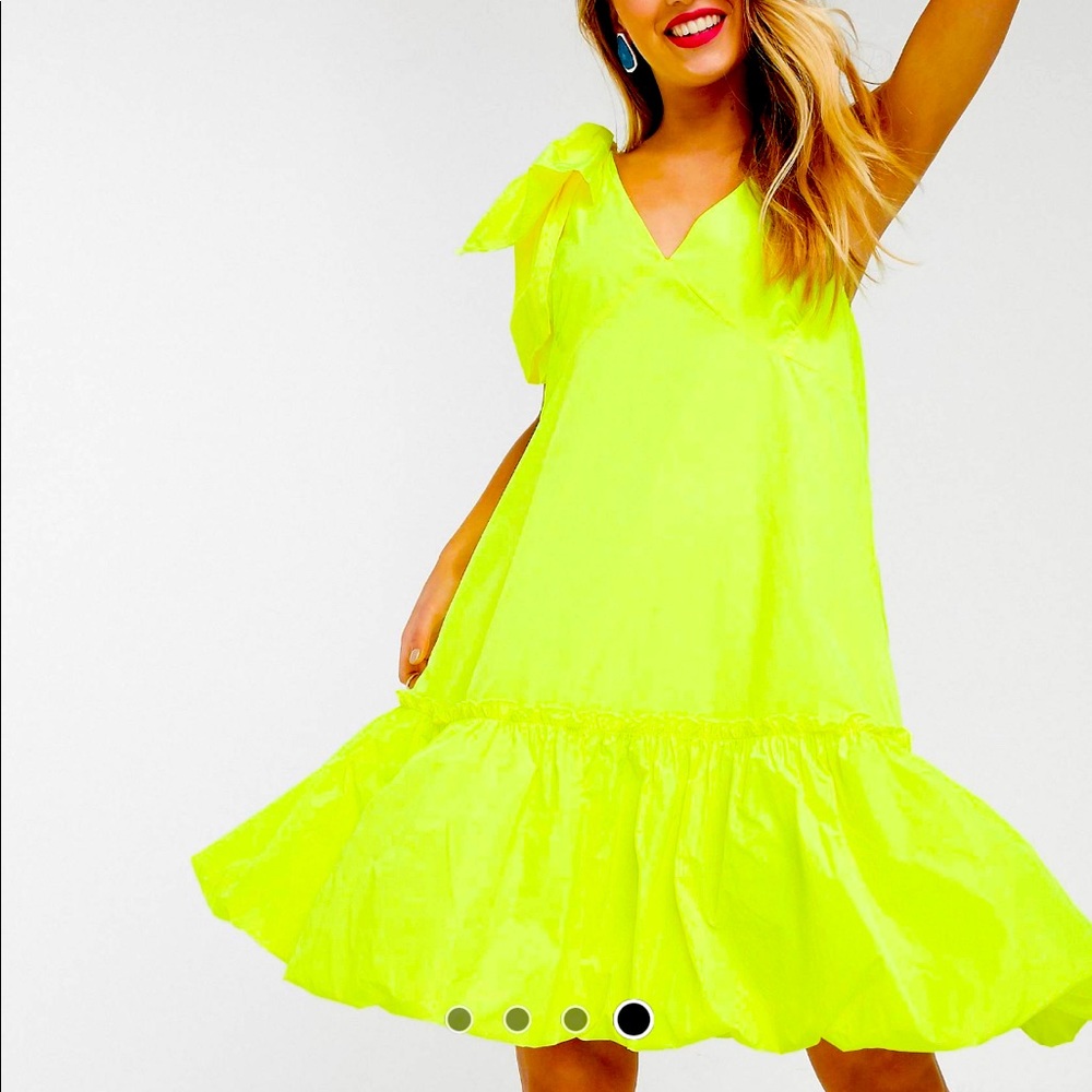 Neon yellow volleyball mini dress NWT